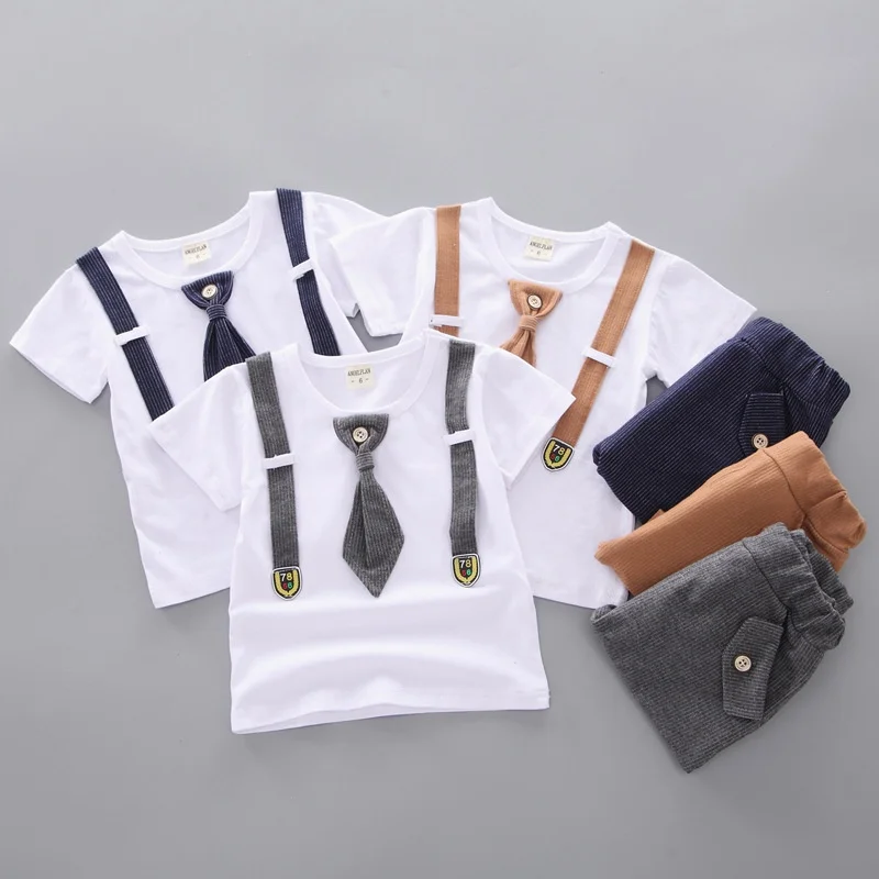 

2 шт., хлопковая футболка с коротким рукавом и шорты для мальчиков, на возраст 6 месяцев 1-4 года
