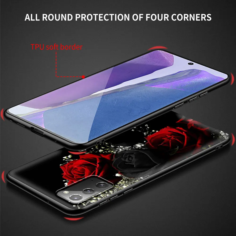 bright red rose flowers phone case for samsung galaxy s20 fe s10 s8 s9 plus s10e note 20 ultra 10 lite 9 8 soft phone cover free global shipping