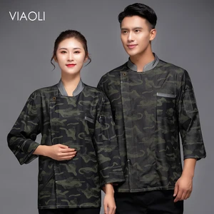 Растягивающаяся камуфляжная форма с длинным рукавом для шеф-повара