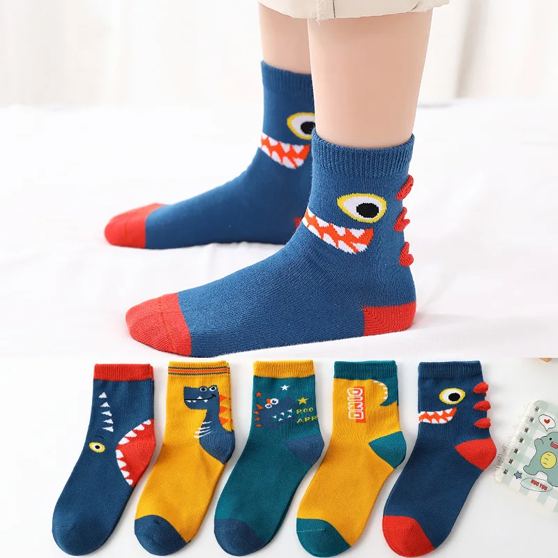 

5 парт/лот 2021 детские носки для детской одежды хлопковые полосатые Мультяшные животные для малышей Вязаные носки Одежда для новорожденных ...