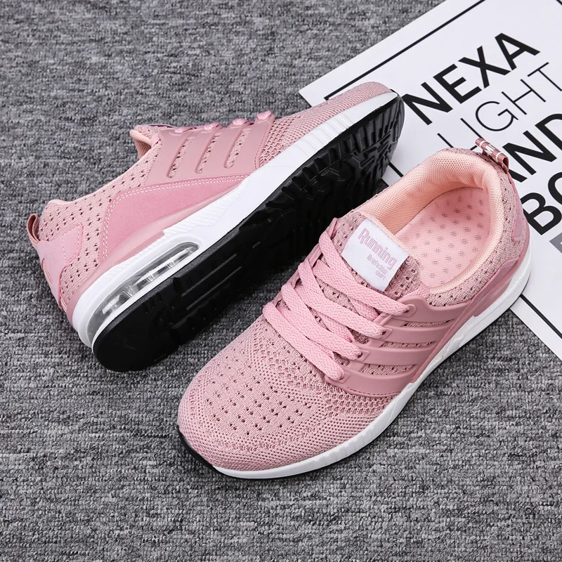 Mens Running Shoes Womens Cushioning Breathable Shoes Couple Air Cushion Sneakers Comfortable Sports Fashion Shoes Pink