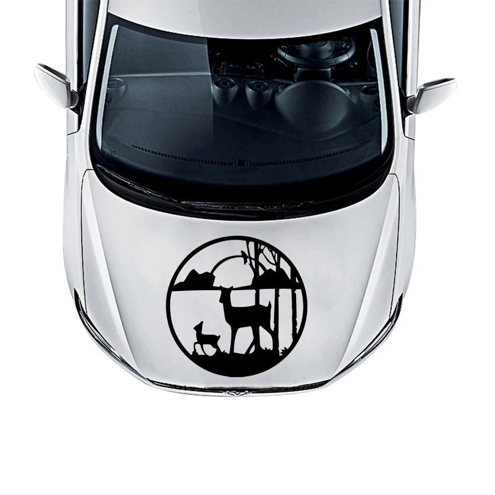

Cartoon Hunter Deer Car Sticker Vinyl Car Styling Auto Engine Cover Door Window Car Decal