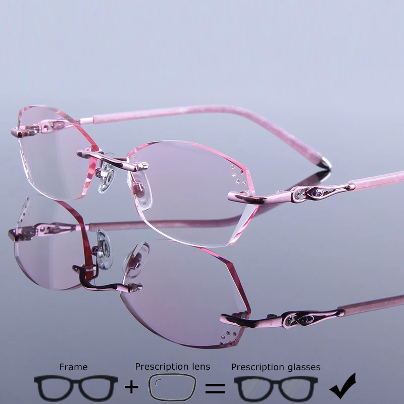 Ультралегкие металлические оправы очки по рецепту женские оптические для