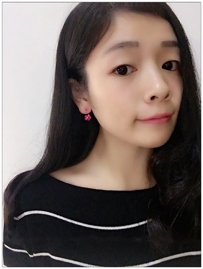 Женские серьги-подвески из стерлингового серебра S925 пробы рубиновое ювелирное