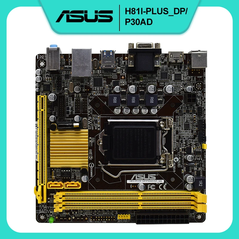 

ASUS H81I-PLUS_DP/P30AD/DP_MB Socket LGA 1150 Intel H81 DDR3 RAM SATA3 USB3.0 PCI-E X16 Slot Original Desktop Motherboard