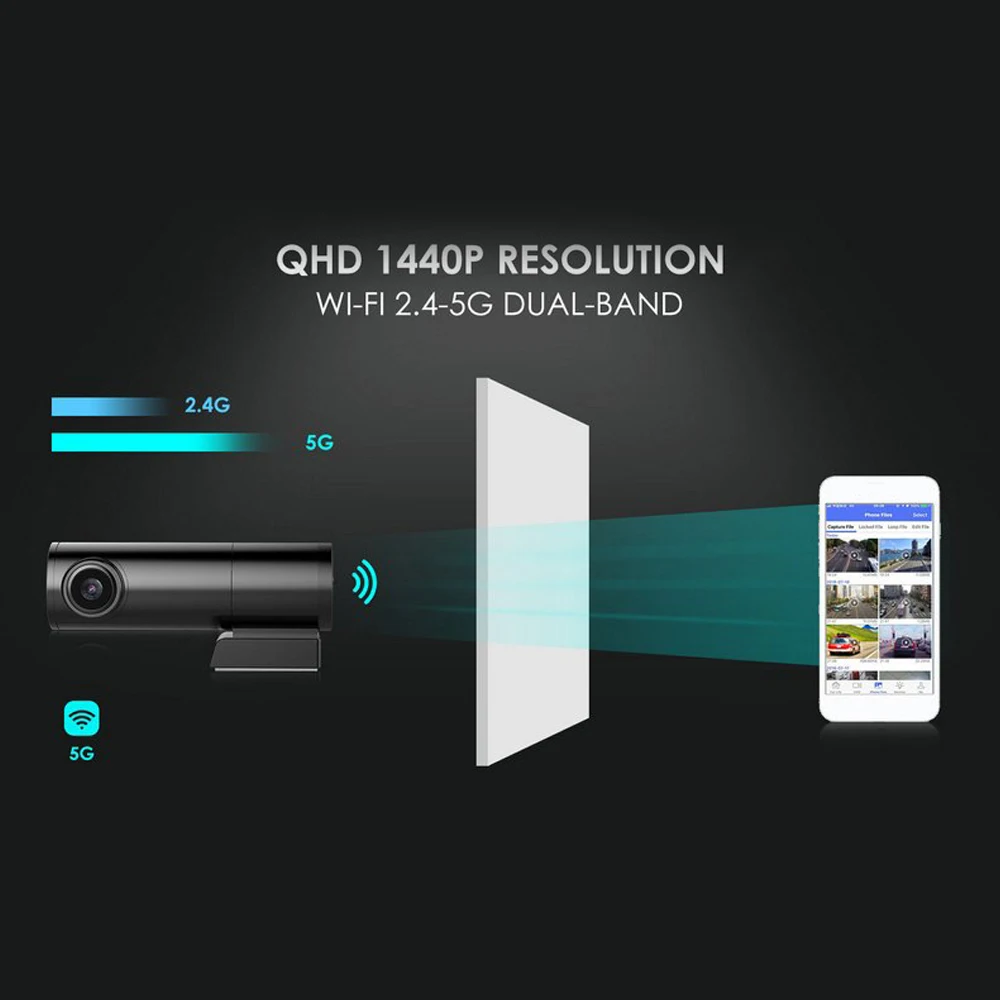 Мини видеорегистратор OLOPKY скрытый QHD Android 2K встроенный Wi Fi GPS 24 часа парковки 1440P