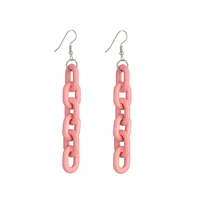 acrylic link chain candy color dangle drop earrings for girls fashion trendy jewelry original design wholesale