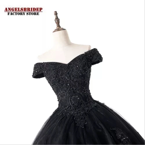 

Angelsbridep Black Sweetheart Ball Gown Quinceanera Dresses Vestidos De 15 Anos Off-Shoulder Sweet 16 Dress Princess Party Gowns