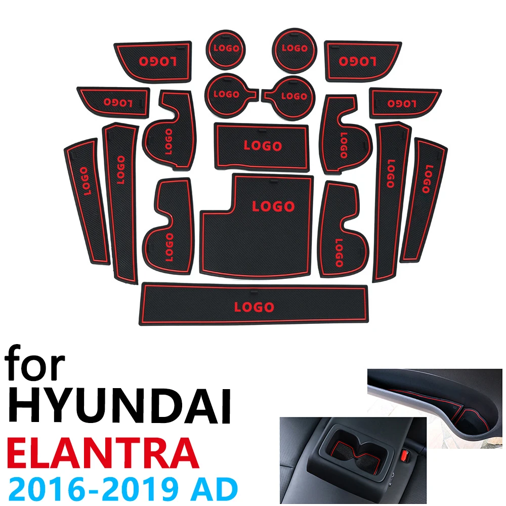 Противоскользящие резиновые чашки подушки двери паз коврик для hyundai Elantra AD Avante Супер Спорт~ аксессуары коврик для телефона