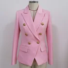 Высококачественная женская одежда на осень и зиму, новинка 2021, приталенный розовый женский офисный Блейзер, характерный пиджак, женский костюм