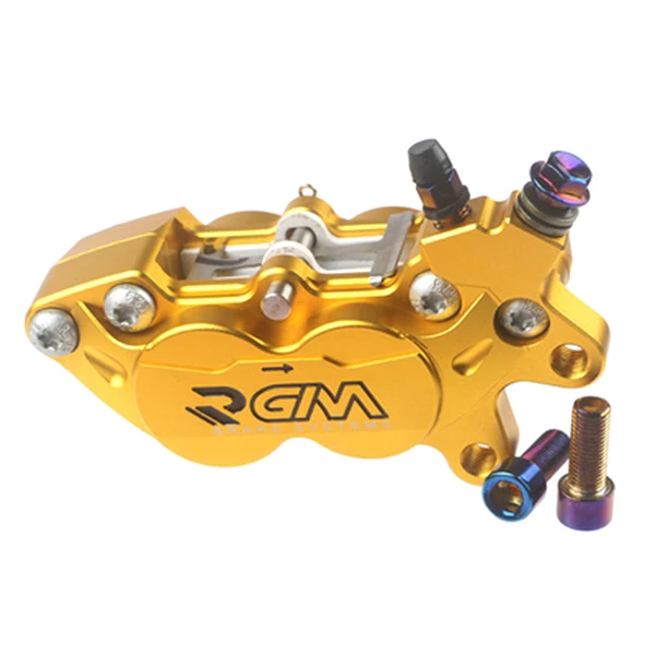 Gold Мотоцикл RGM 40 мм Тормозной Суппорт тормозной насос с 30 мм* 4 поршень для Honda Yamaha Kawasaki Suzuki модификация - Цвет: Gold