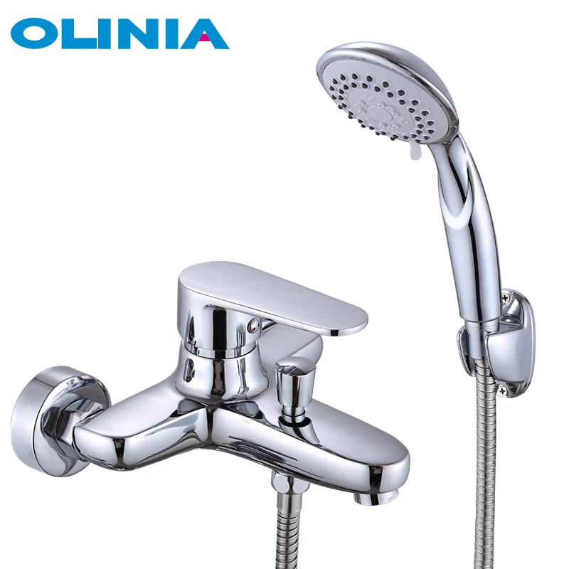 

Olinia Shower System Single Handled Bathroom Faucets Bathroom Set Ceramic Core Valve Shower Set Chrome Shower Mixer Ol7132