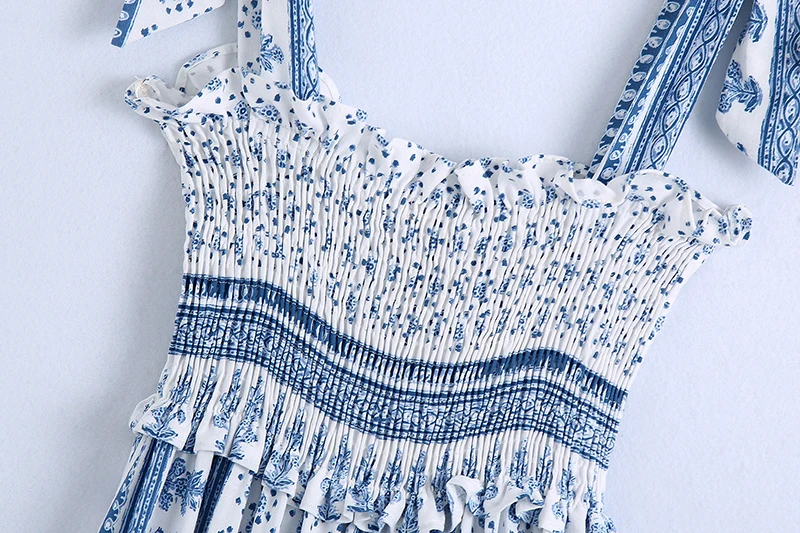 

HWLZLTZHT sexy summer dress 2021 retro floral print long dress woman elegant bow tie sundresses women boho robe casual dresses