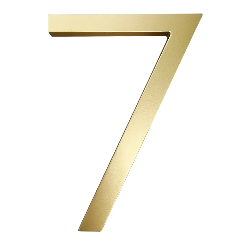 

15cm House Number Sign #7 Huisnummer Outdoor Brass 6 inch Aluminum Modern Font Door Numbers Plate Home Address Signage