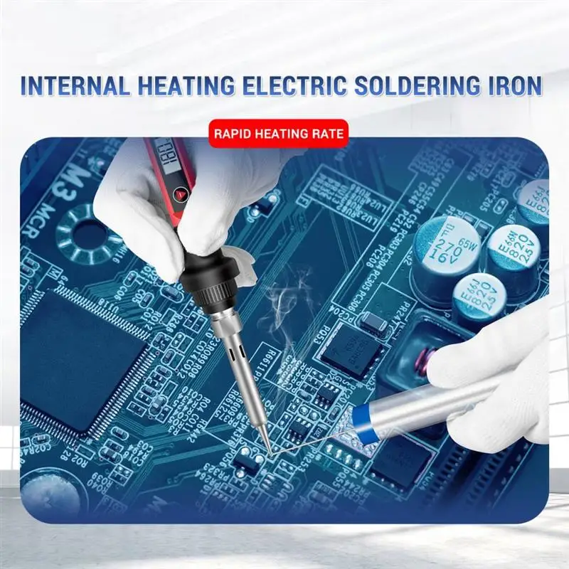 

Electric Soldering Iron 60W Digital Display Electric Soldering Iron Adjustable Temperature 180/520 Degrees Celsius Welding Tools