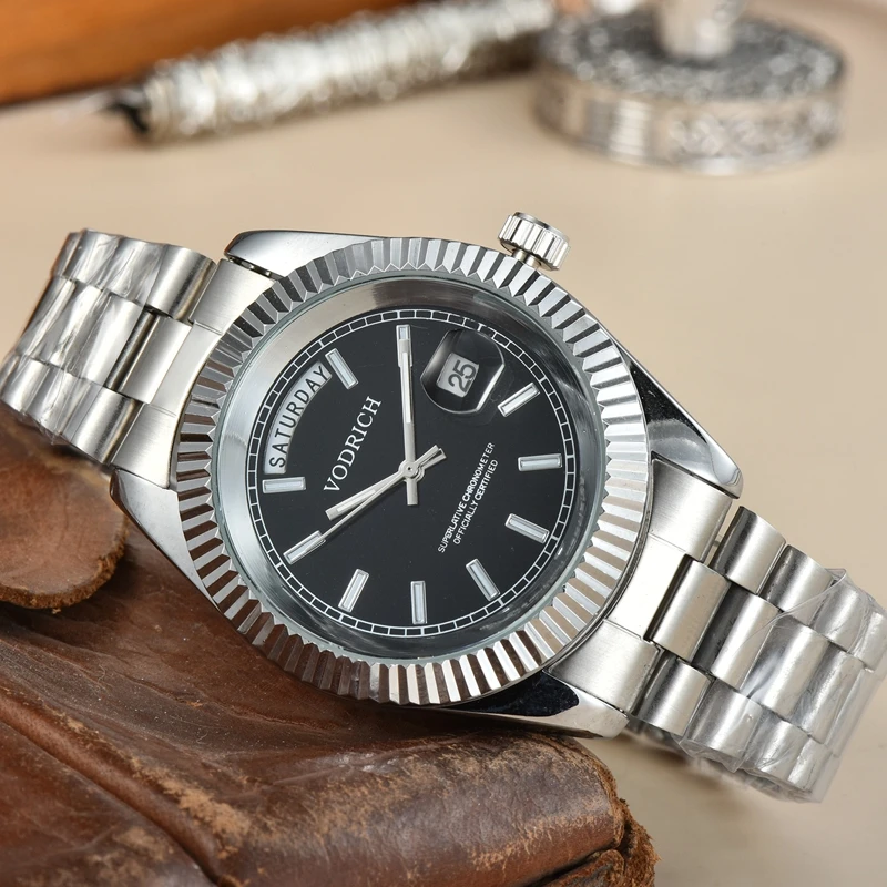

Designer top brand Swiss Wristwatch men's stainless steel business date clock watches men's luxury sports quartz watch gift