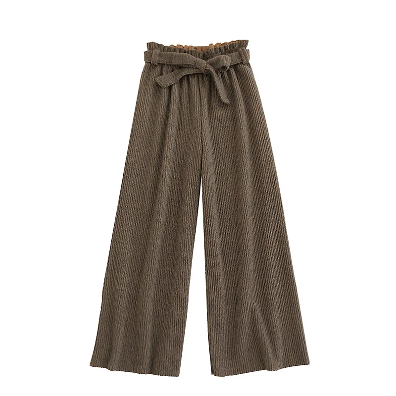 Женские шерстяные брюки с широкими штанинами повседневные Свободные высокой