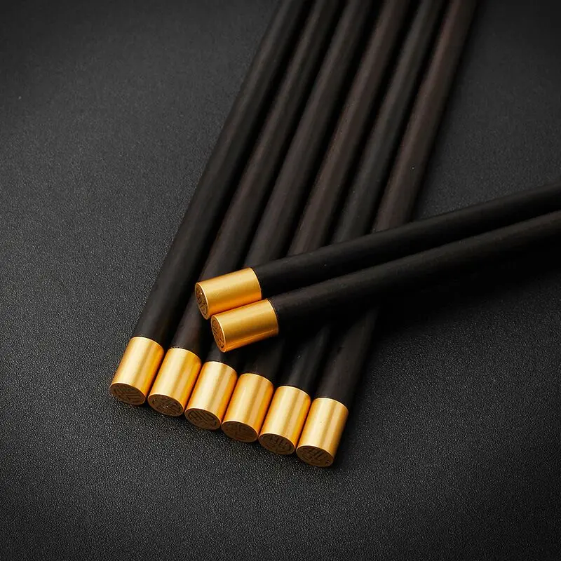 5 пар самые высококачественные черные деревянных палочек для еды бытовых