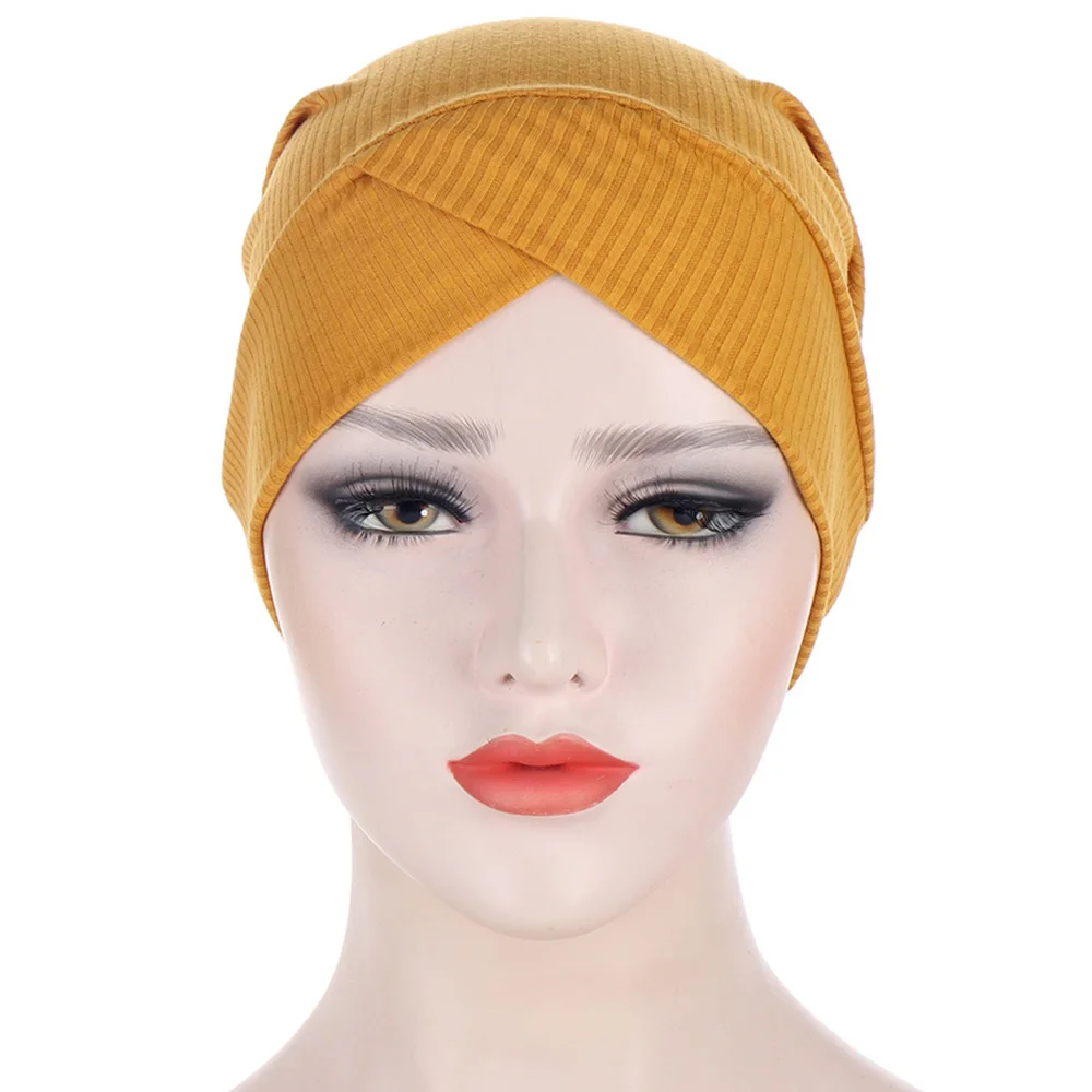 

Hooded hat with striped forehead cross Turban multicolor Muslim turbante Cap