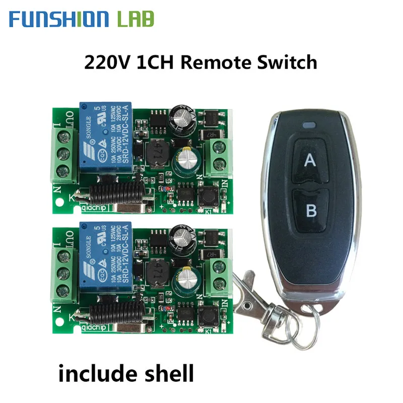 FUNSHION AC 110 В 220 1CH беспроводной пульт дистанционного управления и 2CH RF РЕЛЕ