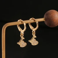 popular sun love eardrop simple ladies earrings charms pendant womens earring copper micro inlaid zircon exquisite jewelry gift