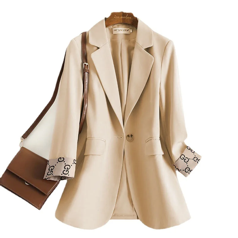 

Large Size Women's Fashion Small Suit Jacket For Spring And Autumn 2021 New Slim Temperament Drape Top, Free Shipping,