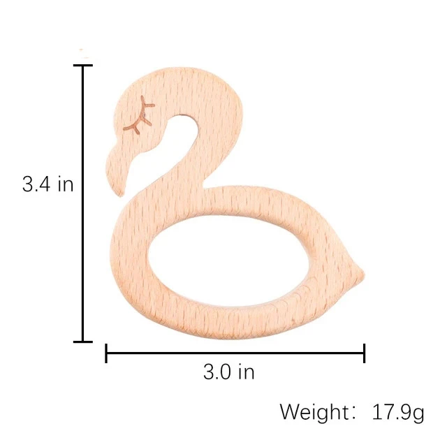 swan 1 шт. деревянный Прорезыватель деревянная подвеска для соски цепочка детские товары животные деревянные пустые грызуны Детские Прорезыватели рождения медсестры подарки игрушки - Цвет: swan