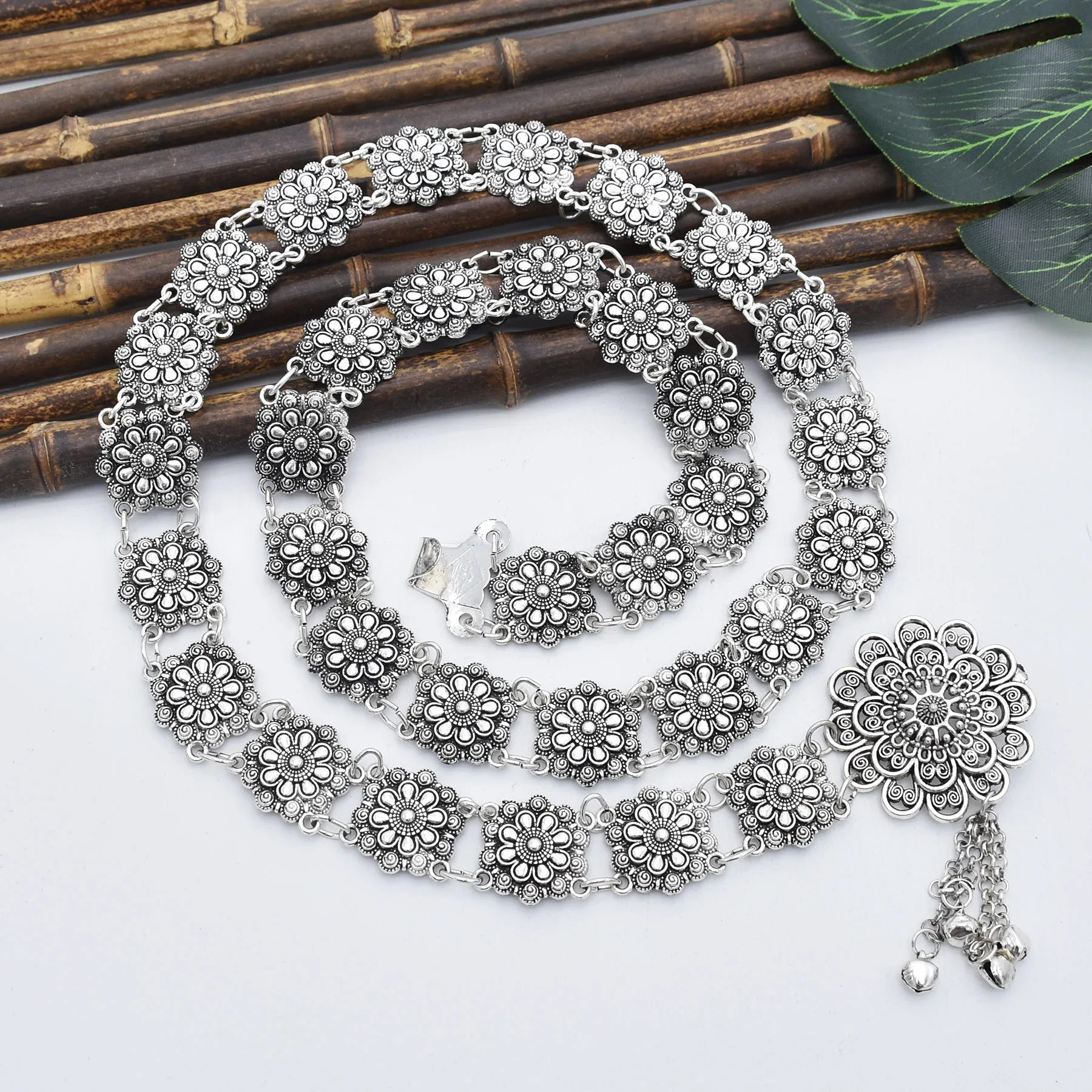 Цыганские металлические цепочки для живота женщин богемные Резные Цветочные