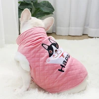 candy color pet clothes for dog thick cotton vest fat puppy outfits dod costume pug corgi teedy apparel french bulldog clothes