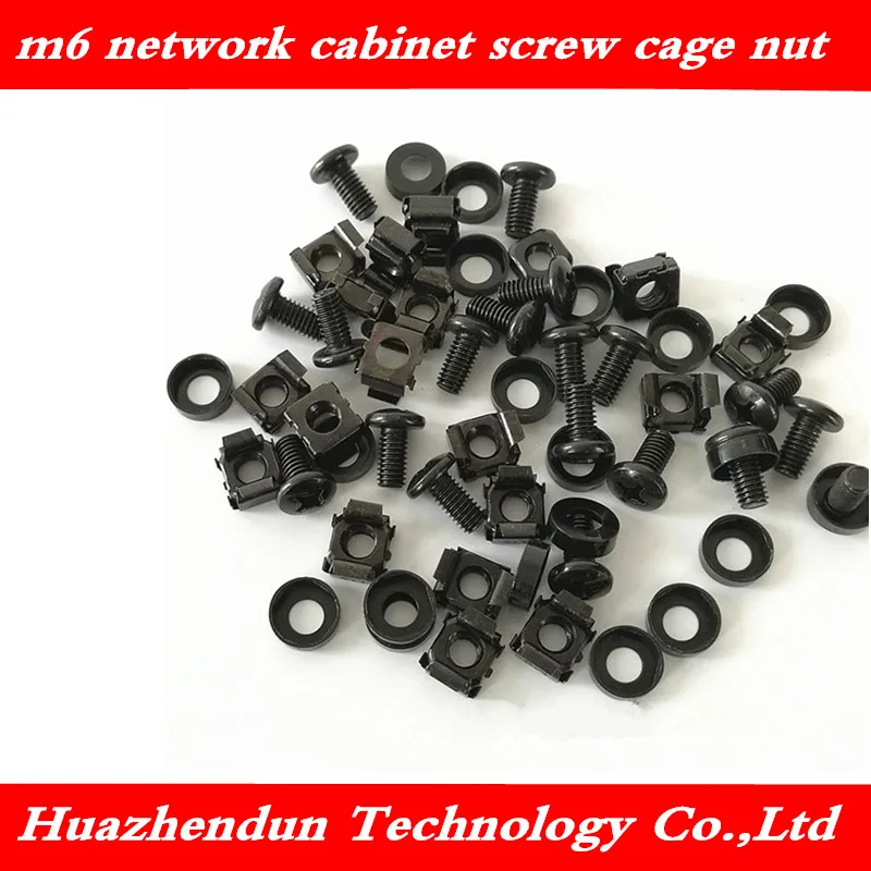 

80pcs Free shipping Network cabinet screw nut set cabinet accessories m6 screw cage nut standard cabinet screw