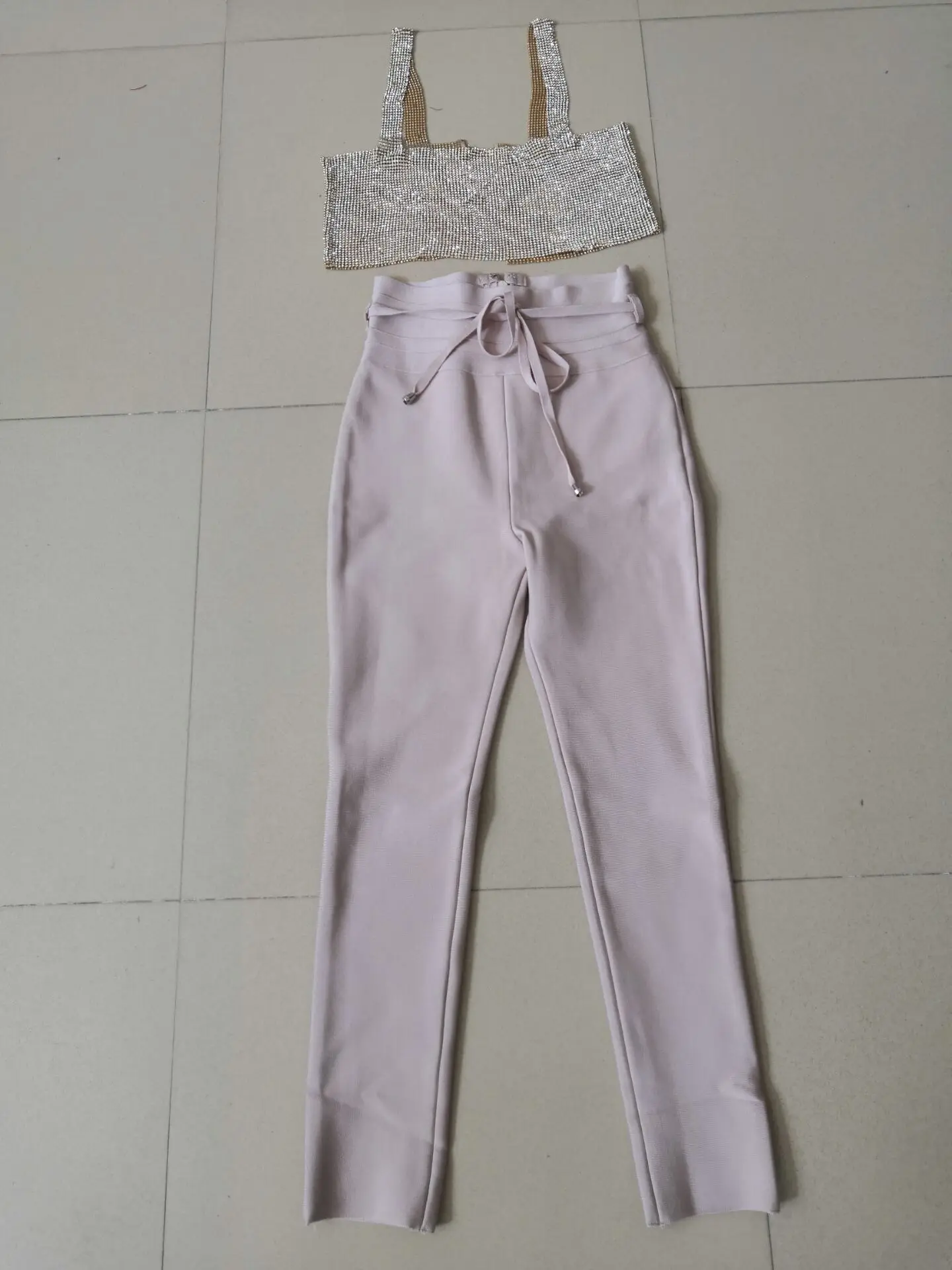 gold top pink pant Комплект знаменитостей из 2 предметов: яркий черный топ высокого качества, бандажный комплект из вискозы, комплект для вечеринок в ночном клубе - Цвет: gold top pink pant