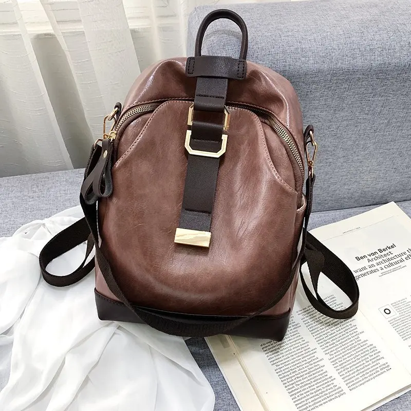 

Вместительный модный рюкзак для девочек-подростков, сумки из мягкой кожи в винтажном стиле для женщин