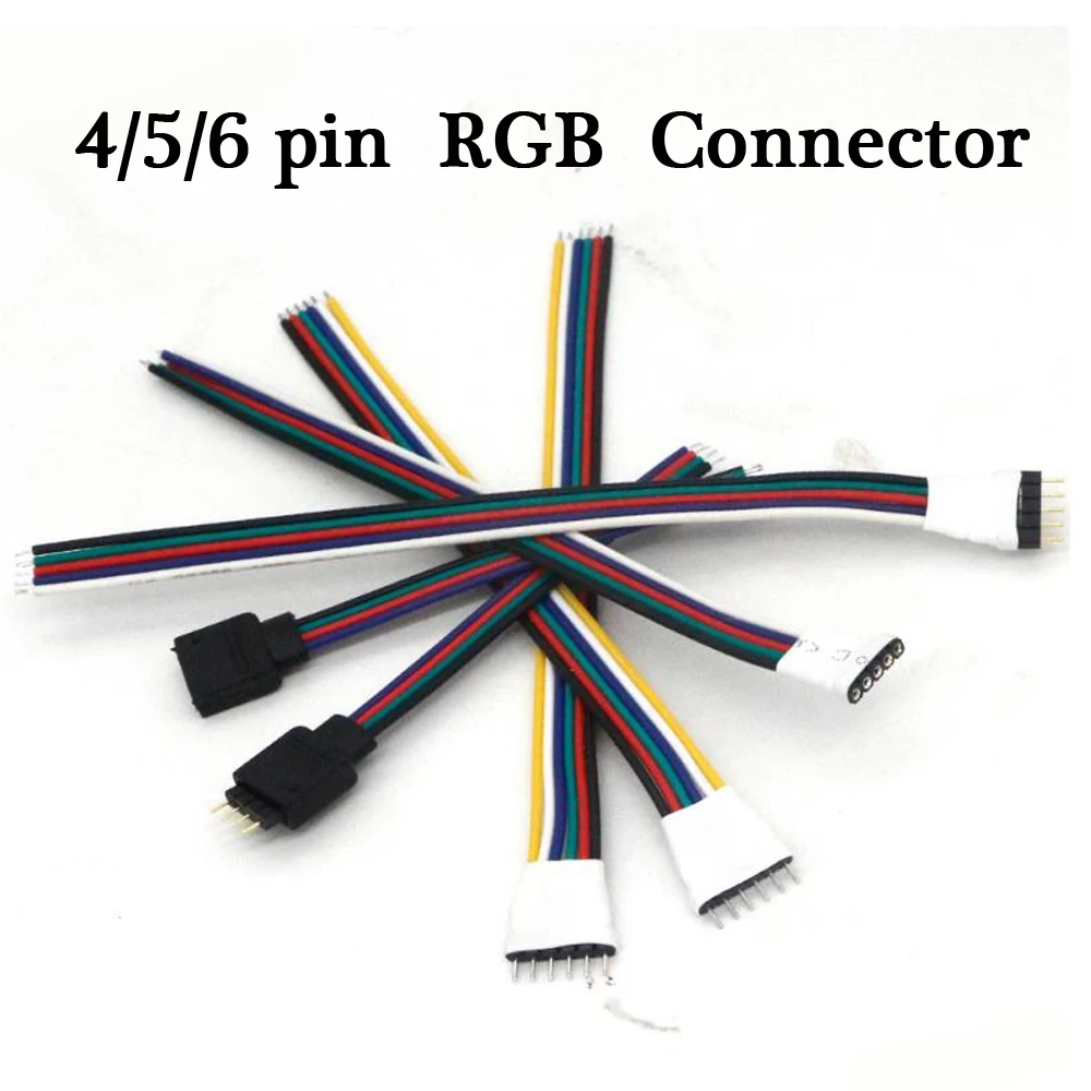 4pin 5pin 6pin мужской женский Регулятор Газа адаптер кабель провод для 5050 3528 SMD RGB/RGBW/RGB +