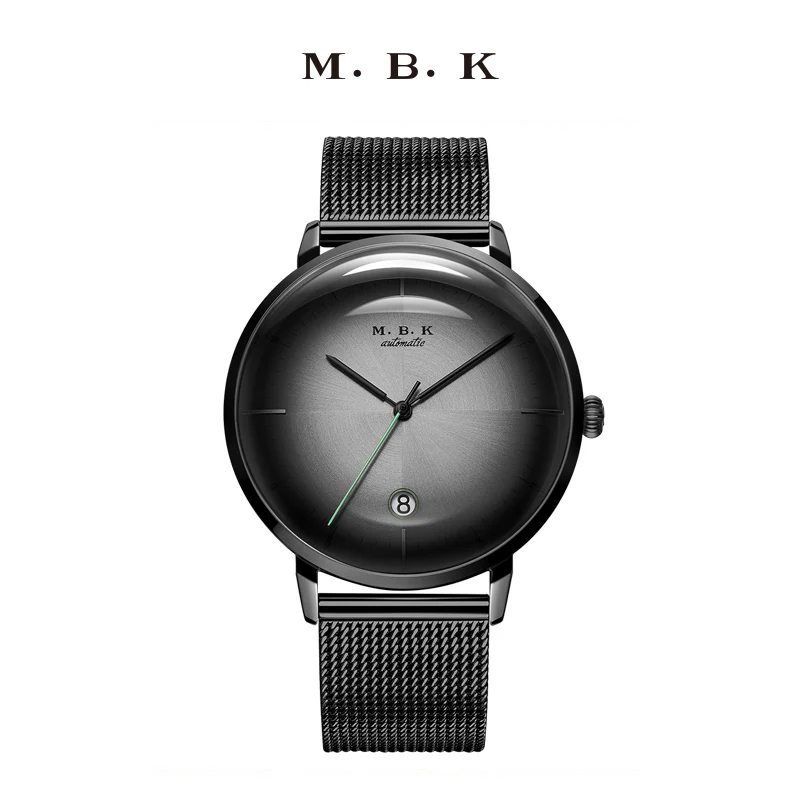 Grey Dial Relogio Masculino m.b. K брендовые роскошные механические часы для мужчин с 3D изогнутым сапфировым кристаллом циферблат Автоматические наручные часы для мужчин Saat - Цвет: Grey Dial