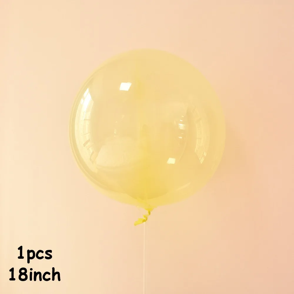 yellow 1 шт. красочный хрустальный шар 18 дюймов БОБО гелиевые надувные шары свадебное украшение прозрачный шар пузырьковый шар - Цвет: yellow