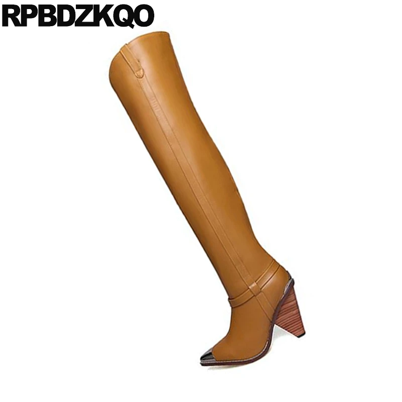 Высокое качество высокие сапоги для размера плюс женщин 10 Ботфорты с