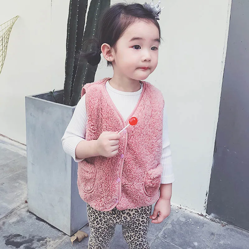 Зимний детский жилет меховой Толстая теплая детская куртка повседневная одежда