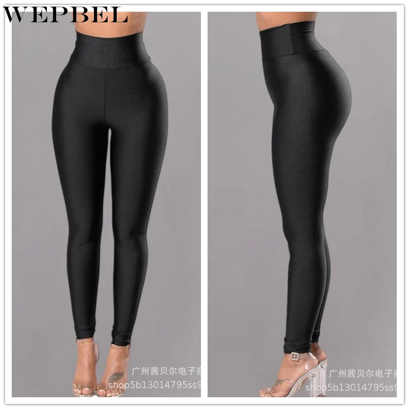 

Женские леггинсы WEPBEL, обтягивающие бедра штаны с высокой талией, Эластичные Обтягивающие леггинсы, штаны для йоги и бега, повседневные длин...