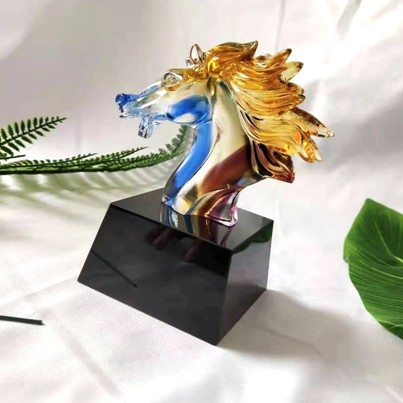 SPECTACULAR COLORED GLAZE HORSE COLLECTIBLE FIGURINE STATUE MURANO GLASS BLOWN ARTWORK ANIMAL PAPERWEIGHT GIFT HOME DECOR | Дом и сад