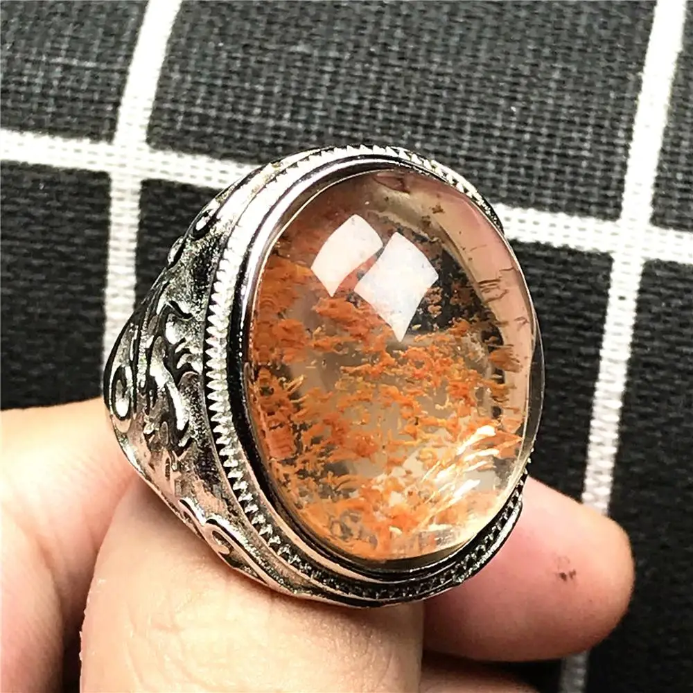 100% натуральное призрачное фантомное кварцевое кольцо ювелирные изделия для