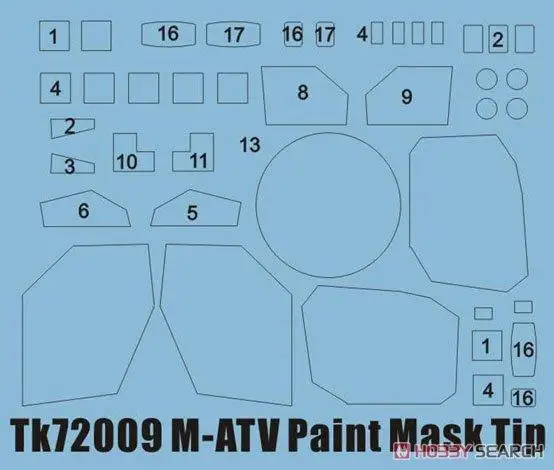 

T-MODEL TK72009 1/72 scale Masking Sheet for M-ATV (for Galaxy Hobby) model kit