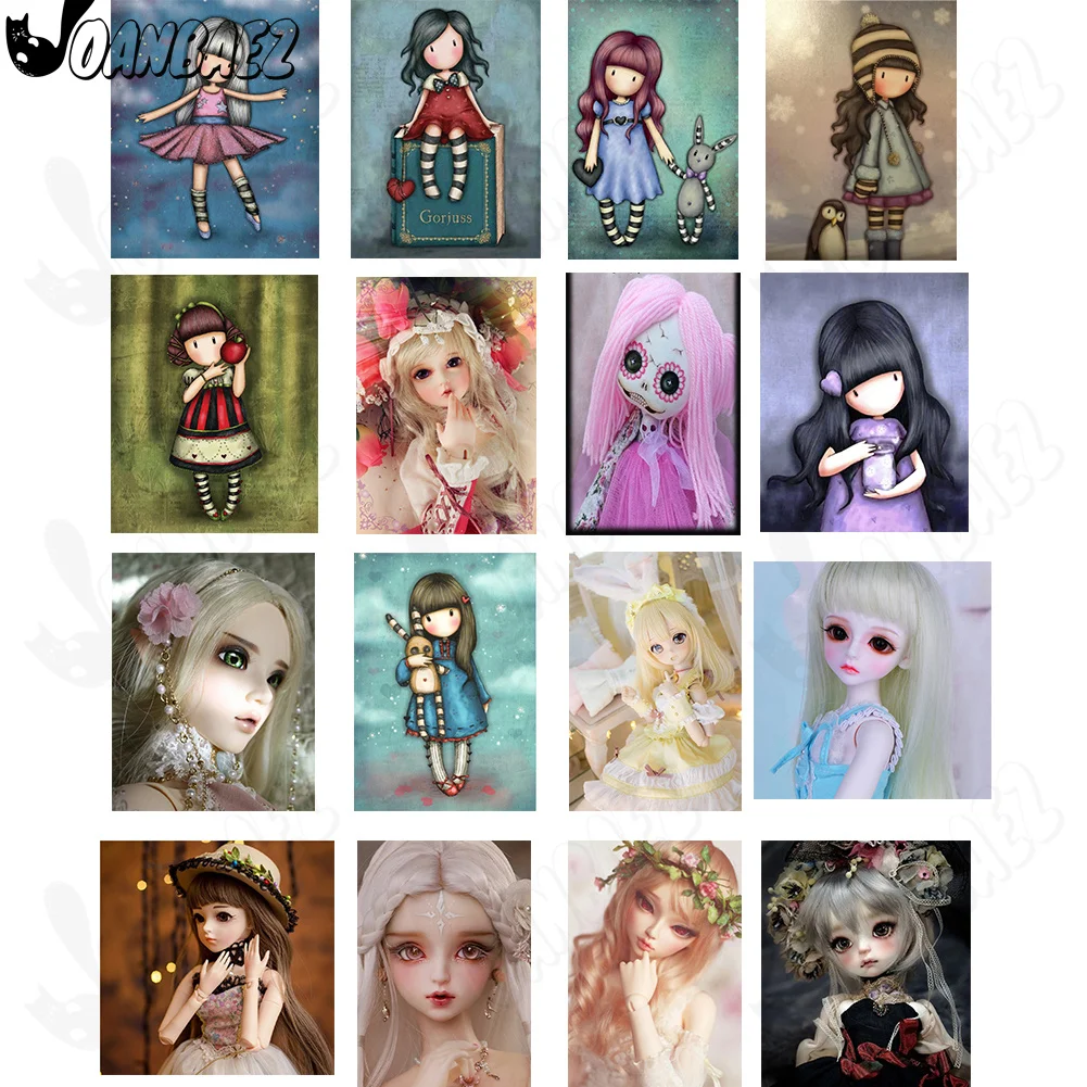 

Diamond Painting Girl Doll 5D Diy Cartoon Character Wall Art Stickers Diamond Embroidery Room Home Decoration Gifts