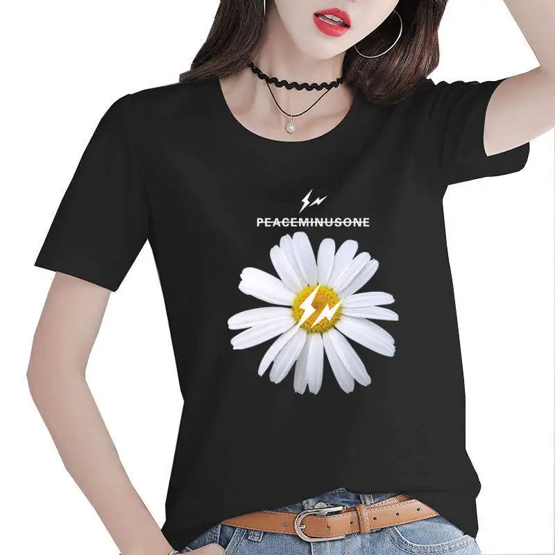 Повседневная Женская футболка в стиле Харадзюку 2020 PEACEMINUSONE женская летняя