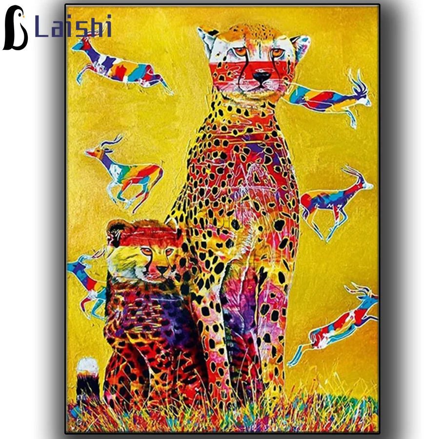 

Diamond Painting Doodle, leopard, deer Full Square Round Picture Of Rhinestone animal Diamond Embroidery Office Home Decor Gift