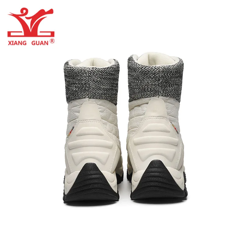 XIANG GUAN Man Hiking Shoes Men Waterproof Plush Warm High Top Climbing Mountain Tactical Boots Outdoor Sports Trekking Sneakers