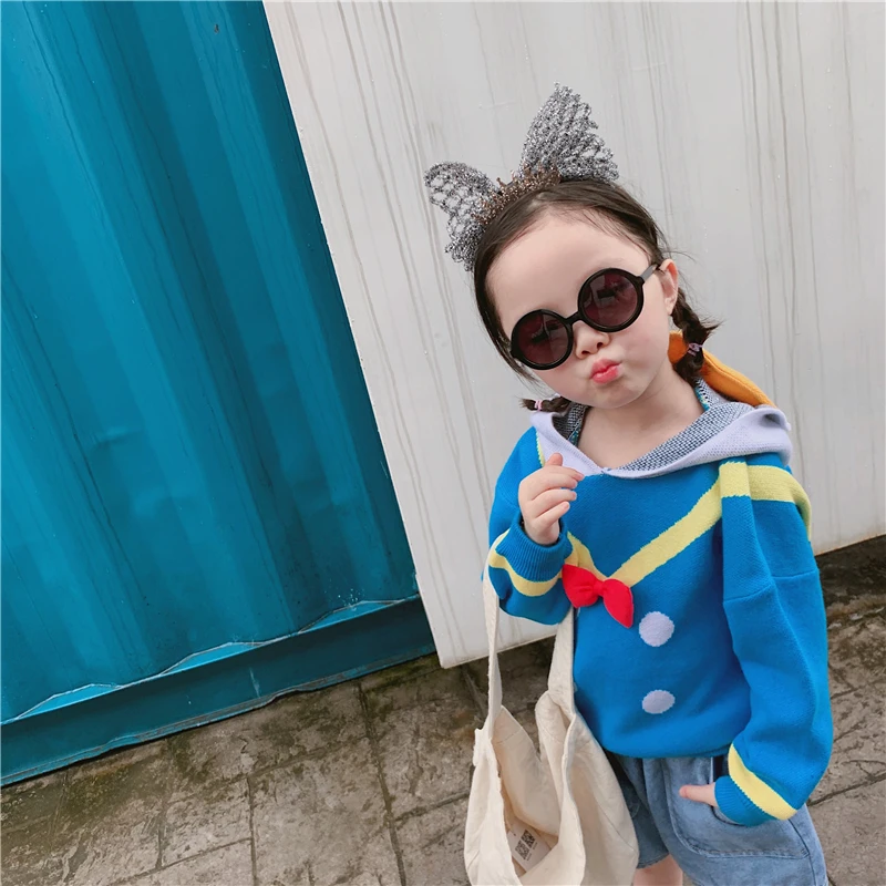 Вязаный свитер с рисунком утки для маленьких девочек кардиган мальчиков детская