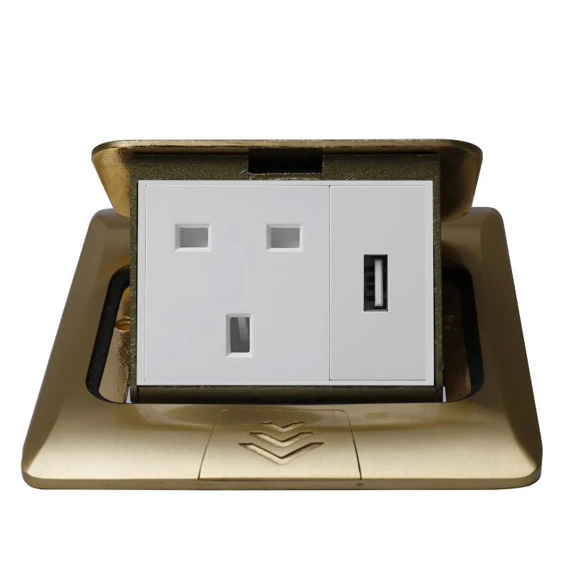 KEKA все медные золотые панели медленно всплывающие настольные торцевые розетки