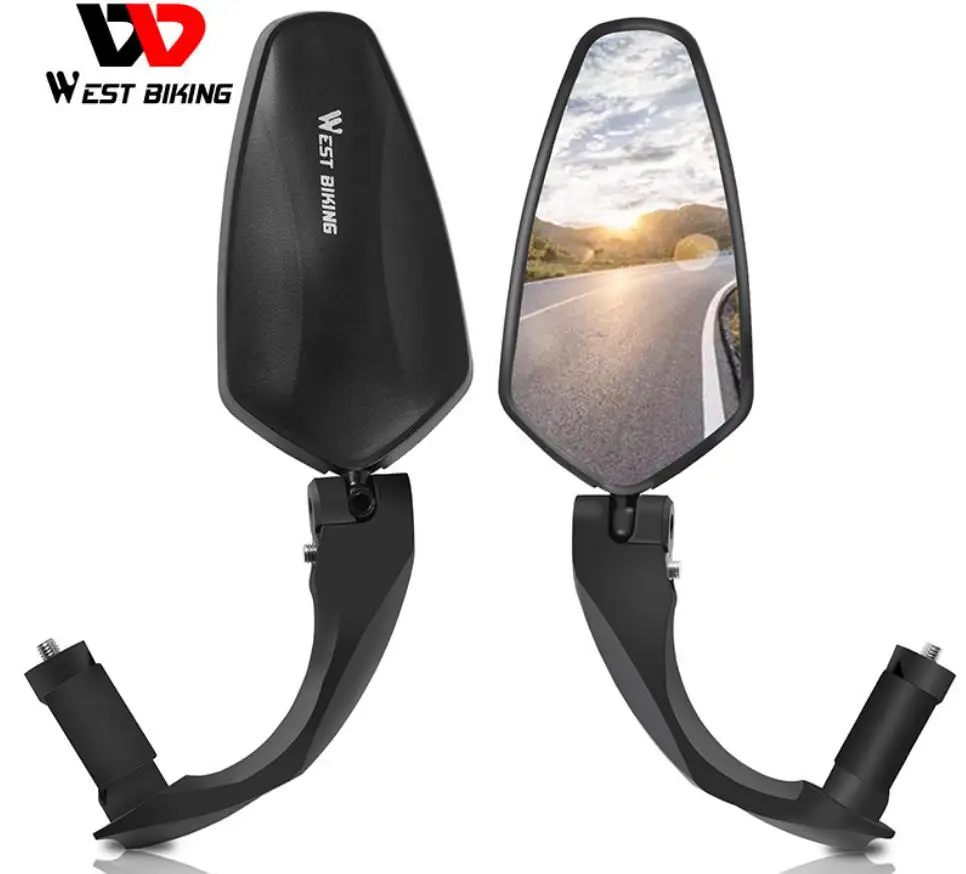 

WEST BIKING Bicycle Rearview Mirror Handlebar Plug Mirror 360 Rotation Adjustable HD Mirror Safety Wide Range Back Sight Mirror