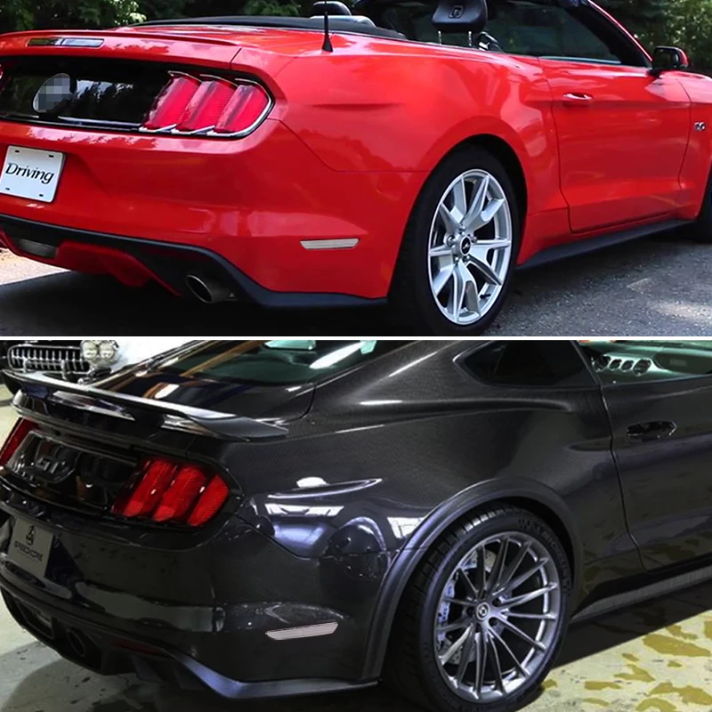 Gtinmustang 2 шт Копченый черный/прозрачный объектив Автомобильный задний бампер отражатель Боковой габаритный фонарь крышка корпуса для- Ford Mustang