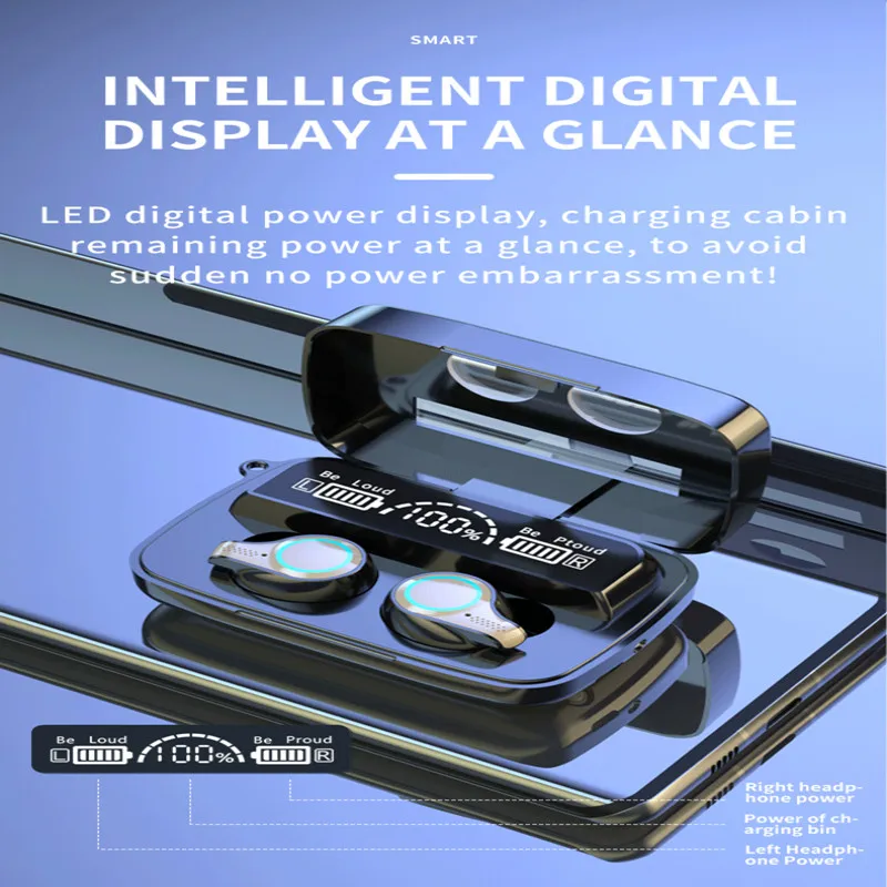 Портативные беспроводные наушники TWS спортивные водонепроницаемые стерео